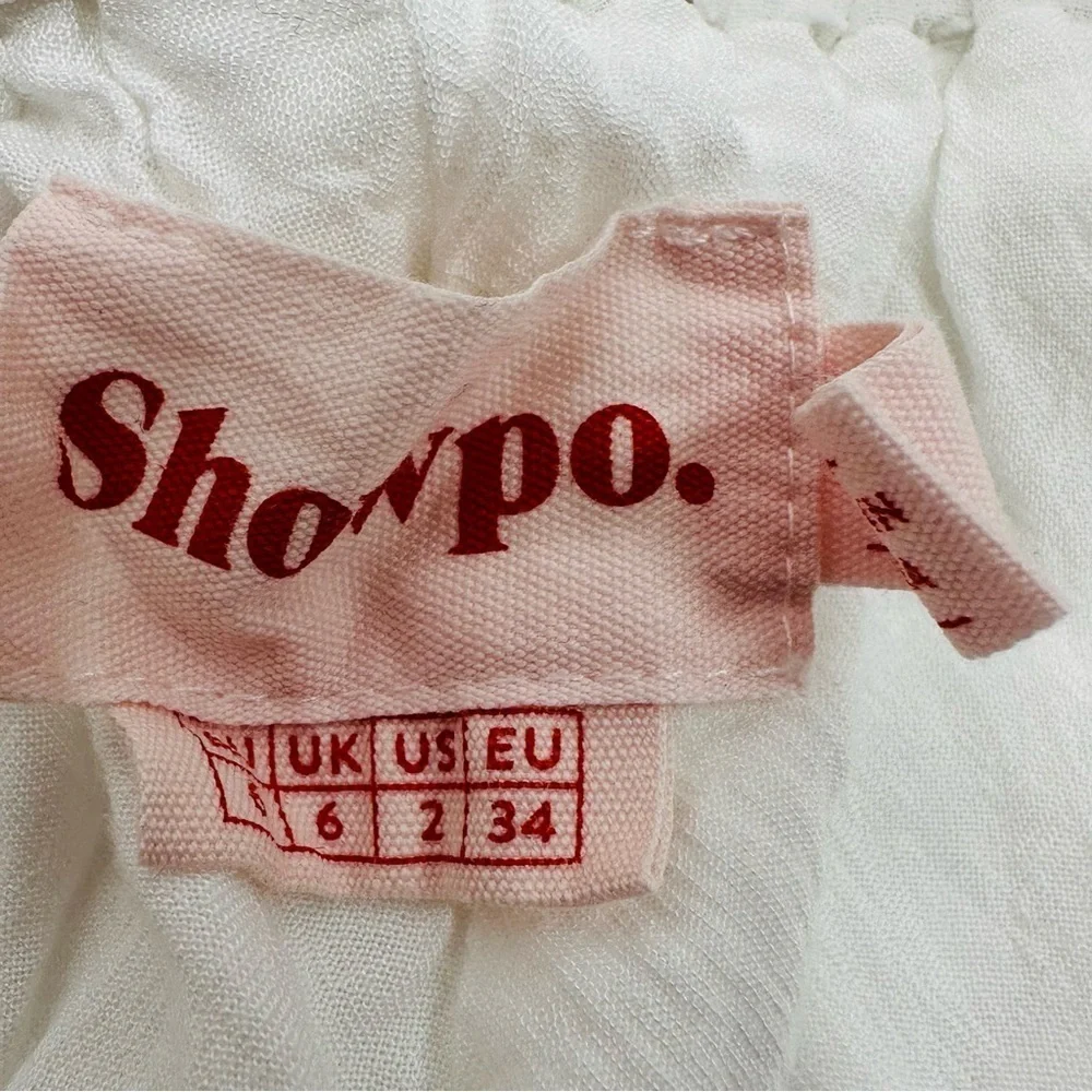 Showpo Size 2 California Sunset White Swiss Dot Criss Cross Back Playsuit